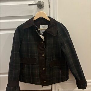 Anthropologie NVLT Waxed Cotton Plaid Jacket